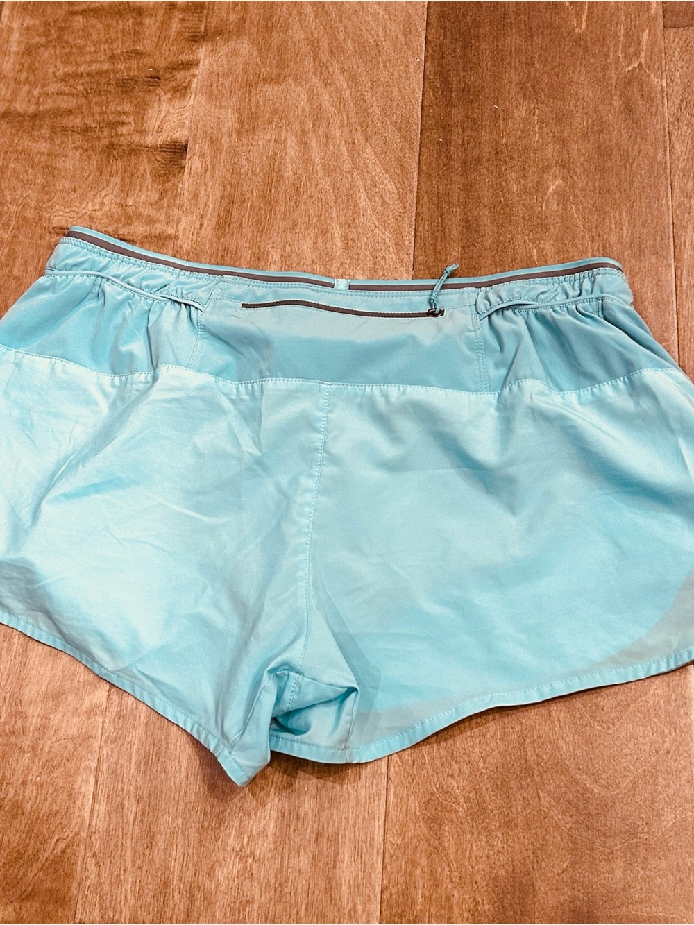 Patagonia green blue running shorts with built in underwear medium semi low rise - Picture 5 of 6